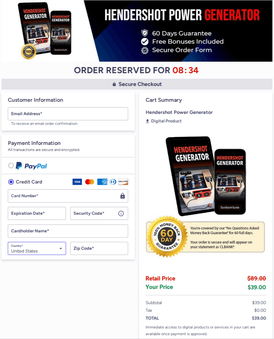 Hendershot Power Generator Checkout